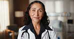 Portrait, woman and doctor in hospital with smile, career pride and about us for medical service. Happy, mature person or surgeon at facility with ambition, patient care and assistance for healthcare