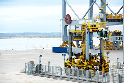Buy stock photo Shot of a large commercial dock