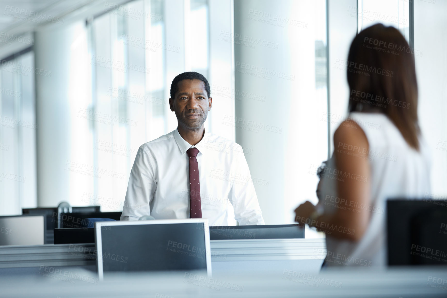 Buy stock photo Discussion, teamwork and business people in office with planning revenue growth in collaboration. Conversation, professional and financial group with briefing for investment proposal in workplace.