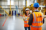 Talking logistics on the warehouse floor