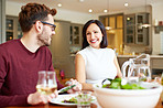 Enjoying good conversation and healthy food