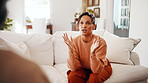 Consulting, talking and therapy with woman on sofa for mental health or trauma counseling. Conversation, diagnosis or feedback and mature patient in session with therapist for assistance or help