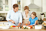 Learning how to cook with mum and dad
