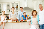 All together in the family kitchen