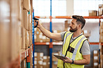 Keeping his warehouse organized