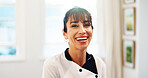 Caregiver, portrait and woman with smile for medical healthcare, confidence or service in home. Mature person, health worker and about us for retirement care, assisted living or ambition in house