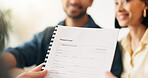 Hands, advisor and contract document with couple, finance advice and application for pension fund. Smile, people and consultant with paperwork, financial investment and assessment form for retirement