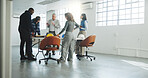 People, planning and remodeling team in office for meeting, design collaboration or brainstorming. Lead architect, discussion or group in workplace for renovation idea, project management or feedback