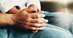 Couple, bonding and holding hands with partner, comfort and relationship commitment on break or care. Marriage, loyalty and support for spouse with physical touch, people and solidarity for love