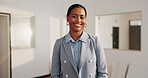 Happy, professional and portrait of businesswoman in office with confidence for finance career. Smile, about us and financial manager with pride for job opportunity, internship or service at agency.