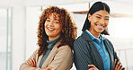 Construction, portrait or team on site with arms crossed, building staff or pride in architecture. Ambition, women or engineer with confidence, solidarity or partnership in infrastructure development