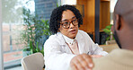 Healthcare, doctor and man with help, consultation and conversation with checkup or support. Male patient, medical advice and professional in office, discussion or appointment with treatment feedback