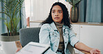 Concern, conversation and healthcare with woman in drip lounge for minerals, vitamins or wellness. Consulting, fluid and medical with unhappy patient speaking to doctor in IV bar for infusion review