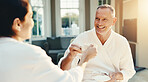 Cheers, smile and tea with couple at resort for anniversary, luxury holiday or weekend getaway. Beverage, happy marriage and toast with mature people on summer vacation together for romance or travel