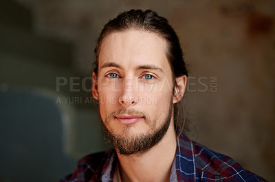 Buy stock photo Designer, student and portrait of man on campus for studying, college degree and future. Proud, scholarship opportunity and confident person in university for skill development, growth and knowledge