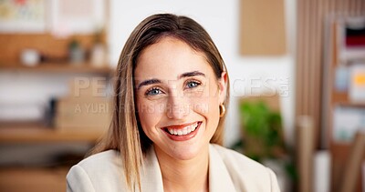 Buy stock photo Portrait, logistics and happy woman with pride for small business distribution or shipping. Female person, entrepreneur or delivery service for courier production or supply chain in online store