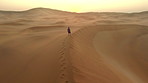 Crossing the vast desert sands