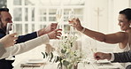 Let's toast to the bride and groom!