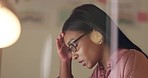 Black woman have anxiety, stress and frustration at her university. Pressure to study to achieve academic success in college can make a student experience poor mental health,  burnout and depression 