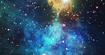 Galaxy, milky way and nebula for science, stars or astrology background. Big Bang, futuristic or outer space abstract light, sun for universe innovation, research or satellite solar system technology