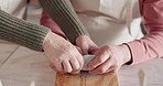 Senior couple, pottery class or clay manufacturing learning in art studio, creative small business or mold product workshop. Happy Japanese man or elderly woman with sculpture mud in startup or store