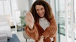 Happy, woman and crazy dancing in joy for weekend break or holiday happiness with smile in the bedroom at home. Female smiling while enjoying funny dance, freedom and relaxing at the house indoors