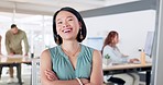 Startup business leader, woman boss from Indonesia and empowerment in office with equality. Female leadership, corporate success and confident in corporate with smile, portrait of happy woman at work