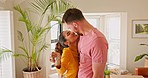 Real estate, keys and portrait of couple kiss in celebration, excited and happy for new home, apartment and property. Love, dating and young man and woman with investment, mortgage and future house