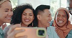Selfie, tongue and friends with a business team posing together in the office for a funny picture. Social media, teamwork or emoji with a man and woman employee group taking a photograph at work