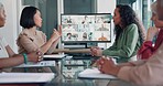 Discussion, team and video conference with screen and business people, online with business meeting and communication. Internet, webinar and online meeting, teamwork and collaboration on video call