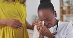 Sad, cry and a business woman consoling a colleague for support in the office after hearing bad news. Trust, empathy and compassion with a female employee comforting a coworker through grief or loss