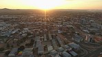 The sun setting over Windhoek