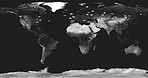 Earth map, nuclear missile or rocket for war, international conflict or fight for Russia and USA in animation. Satellite view, planet and military attack with bomb, MAD policy or apocalypse for world