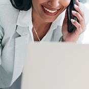 Phone call, planning and business Indian woman in office for talking ...