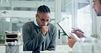 Hospital, consultation and doctor with patient with cough for sickness, health issue and diagnosis. Healthcare, clinic and man explain to health worker for medical service, treatment and wellness