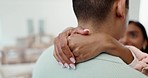 Hands, love and dance with a couple in their home together closeup for romance or dating. Music, trust or peace with a young man and woman in their apartment to relax while listening to the radio