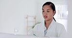 Toothpaste, mirror and woman in home bathroom, health and wellness in house. Dental, toothbrush cleaning and reflection of Asian person for oral care, mouth hygiene and brushing teeth in the morning