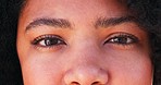 Eyes, vision and portrait with woman and health, awareness and looking, optometry closeup and cosmetics. Natural, eye care and eyebrow with eyesight, skin and 
ophthalmology, wellness with perception