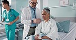 Healthcare, doctor and patient breathing with stethoscope for diagnosis, medical service and checkup. Hospital, clinic and health worker with mature person for surgery recovery, wellness and healing