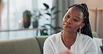 Psychology, mental health and trauma with a black woman therapist talking to a patient in her office. Support, consulting and empathy with a young psychologist listening to a client in grief therapy