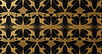 Gold ceramic tiles decorative design. Moving mosaic patterns, transforming background