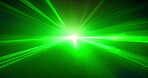 Flare, light and flash stripe lines in hyperspace tunnel with laser beams. Abstract geometric lines and illumination as futuristic speed and energy. Green prism spotlight in motion wallpaper.