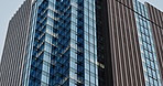 Skyscraper building, city landscape and architecture for urban expansion, infrastructure and town development. Cityscape, modern tower and outdoor for civil engineering project with facade in Tokyo