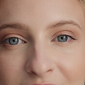 Woman, vision and face with closeup of eyes for optometry, glaucoma ...