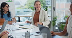 Meeting, laptop and business women in office in discussion for planning, brainstorming or ideas. Conversation, documents and professional female designers in collaboration on project in workplace.