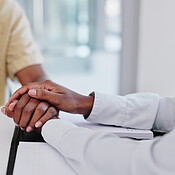 Holding hands, help and people in counseling for mental health, empathy ...