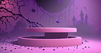 Abstract background for product presentation. Scary purple and pink podium space for Halloween, marketing, and advertising.