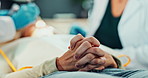 Hands, stress and patient at dentist for dental care appointment or checkup in chair closeup. Fear, scared or worry with person in clinic for oral hygiene or surgery to fix and repair tooth cavity