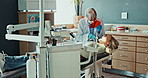 Dental care, woman and patient in dentist office for routine oral hygiene checkup and consultation. Health, female person or client with mouth inspection for gum disease, gingivitis or cavities