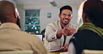 Business people, businessman and handshake in interview for hiring with discussion, onboarding or introduction in office. HR, employees and paperwork for b2b partnership deal, welcome and negotiation